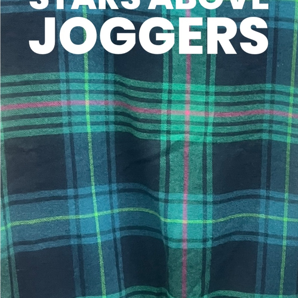 Stars Above Plaid Joggers - Green and Black - Picture 2 of 2